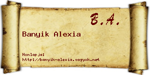 Banyik Alexia névjegykártya